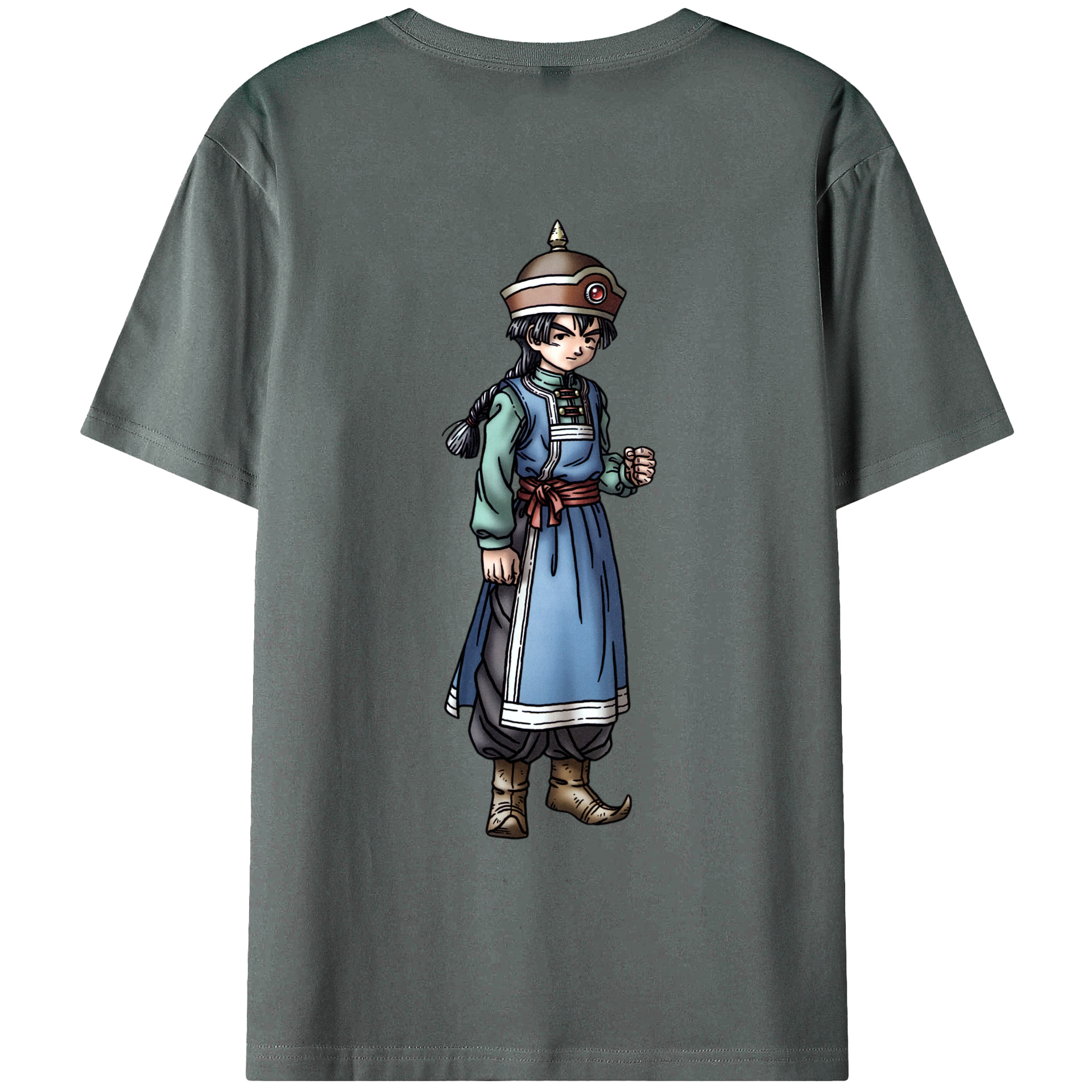 （画像用） ドラゴンクエスト Doragon Kuesuto Dragon Quest 綿100％ メンズ半袖Tシャツ（バックプリント） 通気性